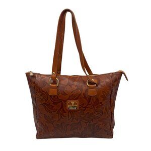 Valentina Burnt Orange Leaf Pattern Tote